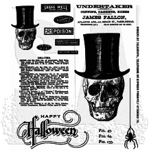 Tim Holtz Cling Stamps 7X8.5 - Undertaker CMS240