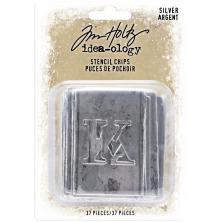 Tim Holtz Idea-Ology Stencil Chips 37/Pkg - Silver