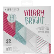 Tonic Studios Craft Perfect 6X6 Card Pack - Merry &amp; Bright 9378E