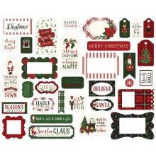 Echo Park Here Comes Santa Claus Cardstock Die-Cuts - Frames &amp; Tags UTGENDE