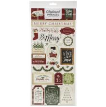 Echo Park A Cozy Christmas Chipboard 6X13 - Phrases UTGENDE