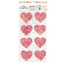 Amy Tangerine Glitter Heart Stickers - Slice of Life