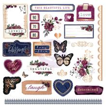 Prima Cardstock Ephemera &amp; Stickers 126/Pkg - Darcelle UTGENDE