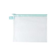 Avery Elle Zippered Vinyl Mesh Pouch - Aqua Small