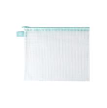 Avery Elle Zippered Vinyl Mesh Pouch - Aqua Large