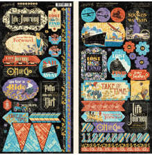Graphic 45 Cardstock Stickers 12X12 - Life is A Journey