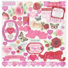 BoBunny Chipboard Stickers 12X12 - Count The Ways