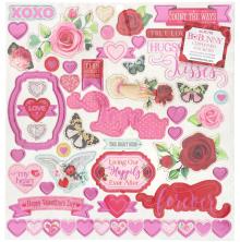 BoBunny Chipboard Stickers 12X12 - Count The Ways UTGENDE