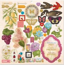 BoBunny Chipboard Stickers 12X12 - Time &amp; Place UTGENDE