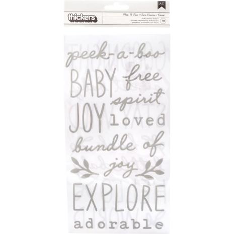 Pebbles Peek-A-Boo You Thickers Stickers 5.5X11 79/Pkg - Phrases Puffy UTGÅENDE