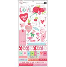 Pink Paislee Cardstock Stickers 5.5X12 2/Pkg - Lucky Us UTGÅENDE