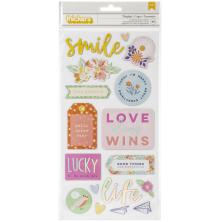 Dear Lizzy Shes Magic Thickers Stickers 5.5X11 44/Pkg - Delightful Phrase &amp; Ico