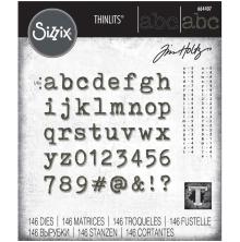 Tim Holtz Sizzix Thinlits Dies - Alphanumeric Tiny Type Lower 664407