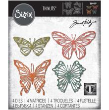 Tim Holtz Sizzix Thinlits Dies - Scribbly Butterflies 664409