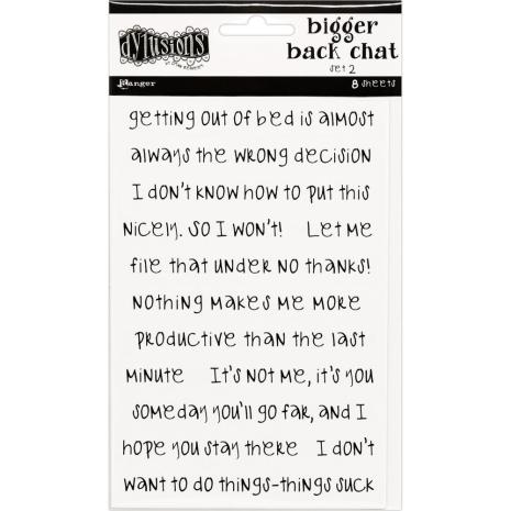 Dylusions Bigger Back Chat Stickers 8/Pkg - White Set 2