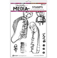 Dina Wakley MEdia Cling Stamps 6X9 - Funny Peeps