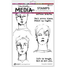 Dina Wakley MEdia Cling Stamps 6X9 - Strong Men