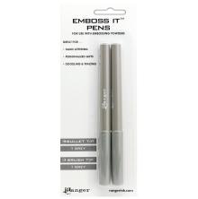 Ranger Embossing Pen Set 2/Pkg - Grey Brush &amp; Grey Bullet