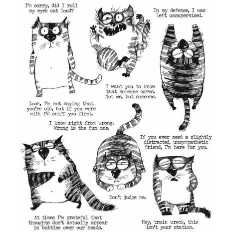 Tim Holtz Cling Stamps 7X8.5 - Snarky Cat