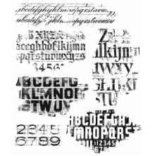 Tim Holtz Cling Stamps 7X8.5 - Faded Type CMS397