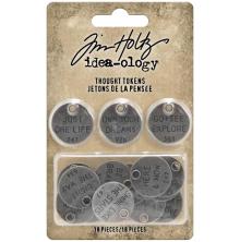 Tim Holtz Idea-Ology Metal Adornments 18/Pkg - Thought Tokens