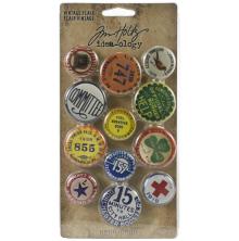 Tim Holtz Idea-Ology Metal Adornments 12/Pkg - Vintage Flair