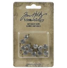 Tim Holtz Idea-Ology Metal Adornments 12/Pkg - Antiqued Gems