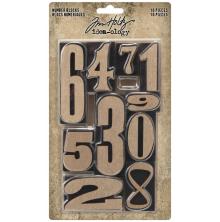 Tim Holtz Idea-Ology 10/Pkg - Number Blocks