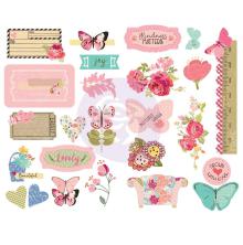 Prima Butterfly Bliss Chipboard Stickers 25/Pkg UTGENDE