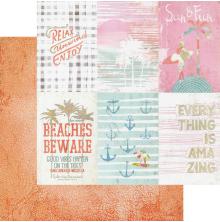 Prima Surfboard Double-Sided Cardstock 12X12 - Relax, Unwind, Enjoy UTGENDE