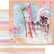 Prima Surfboard Double-Sided Cardstock 12X12 - Sun &amp; Fun UTGENDE