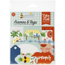 Echo Park Summertime Cardstock Die-Cuts 33/Pkg - Frames &amp; Tags UTGENDE