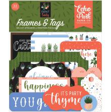 Echo Park Plant Lady Cardstock Die-Cuts 33/Pkg - Frames &amp; Tags UTGENDE