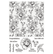 Crafters Companion Large Background Stamp - Oriental Peony UTGENDE