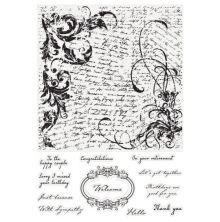 Crafters Companion Large Background Stamp - Script Collage UTGENDE